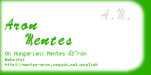 aron mentes business card